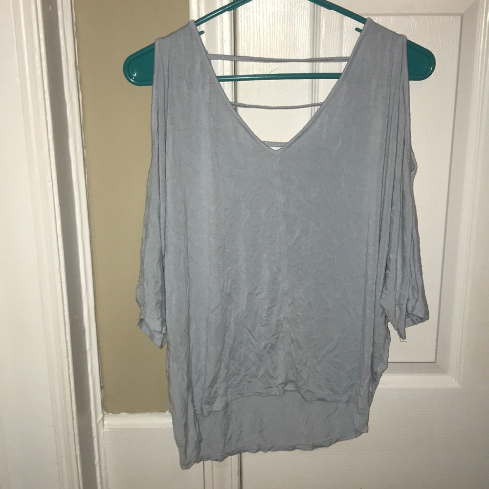 2 tops, a light blue & a lavender